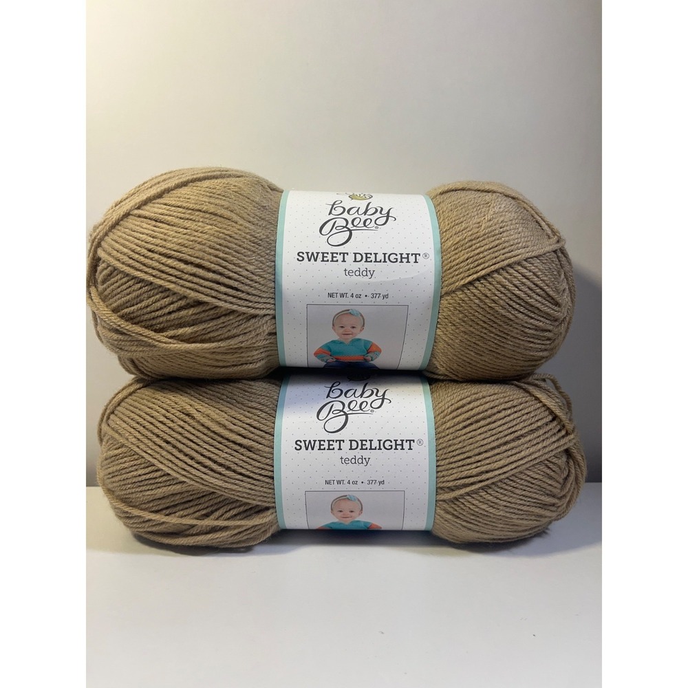 Baby Bee Yarn Sweet Delight Teddy, Lot Of 2 Skeins, 4 Ounces Each
